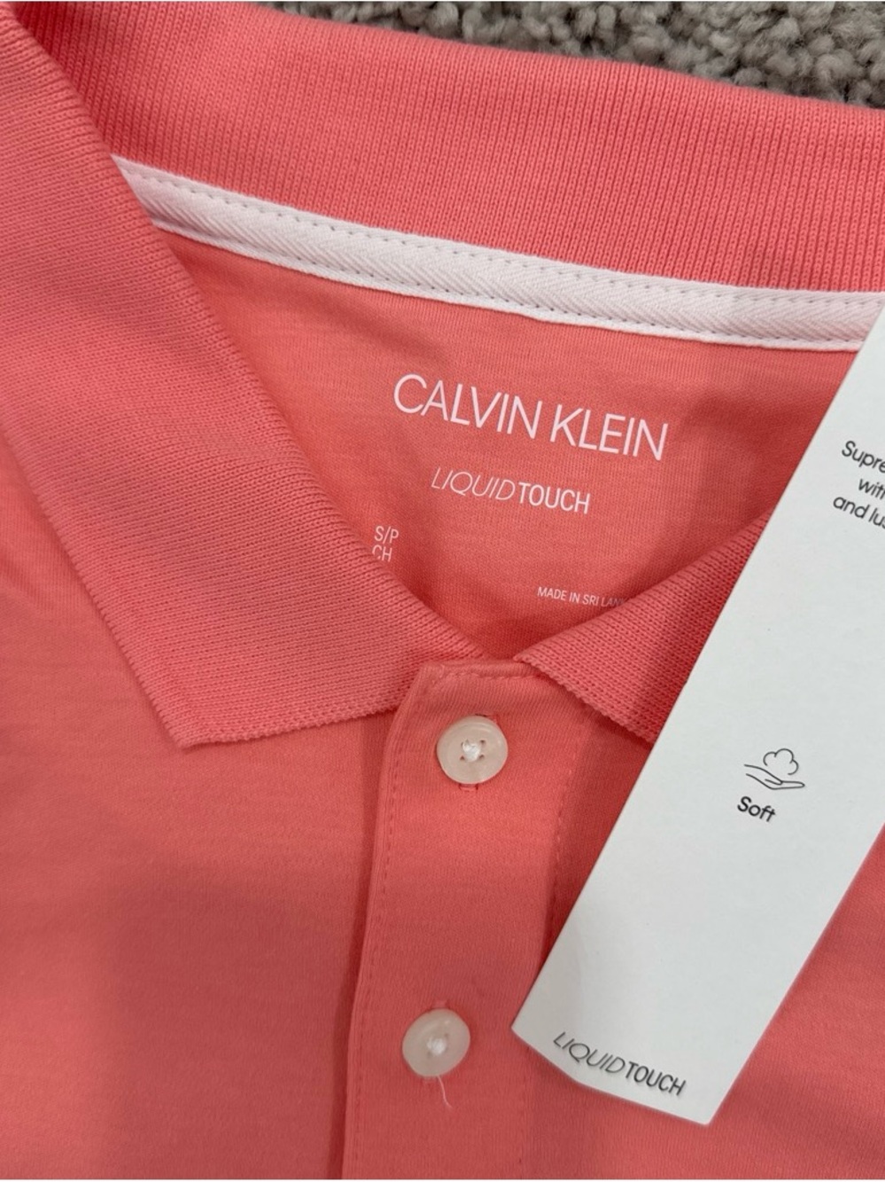Calvin Klein Men’s Coral Liquid Touch Polo